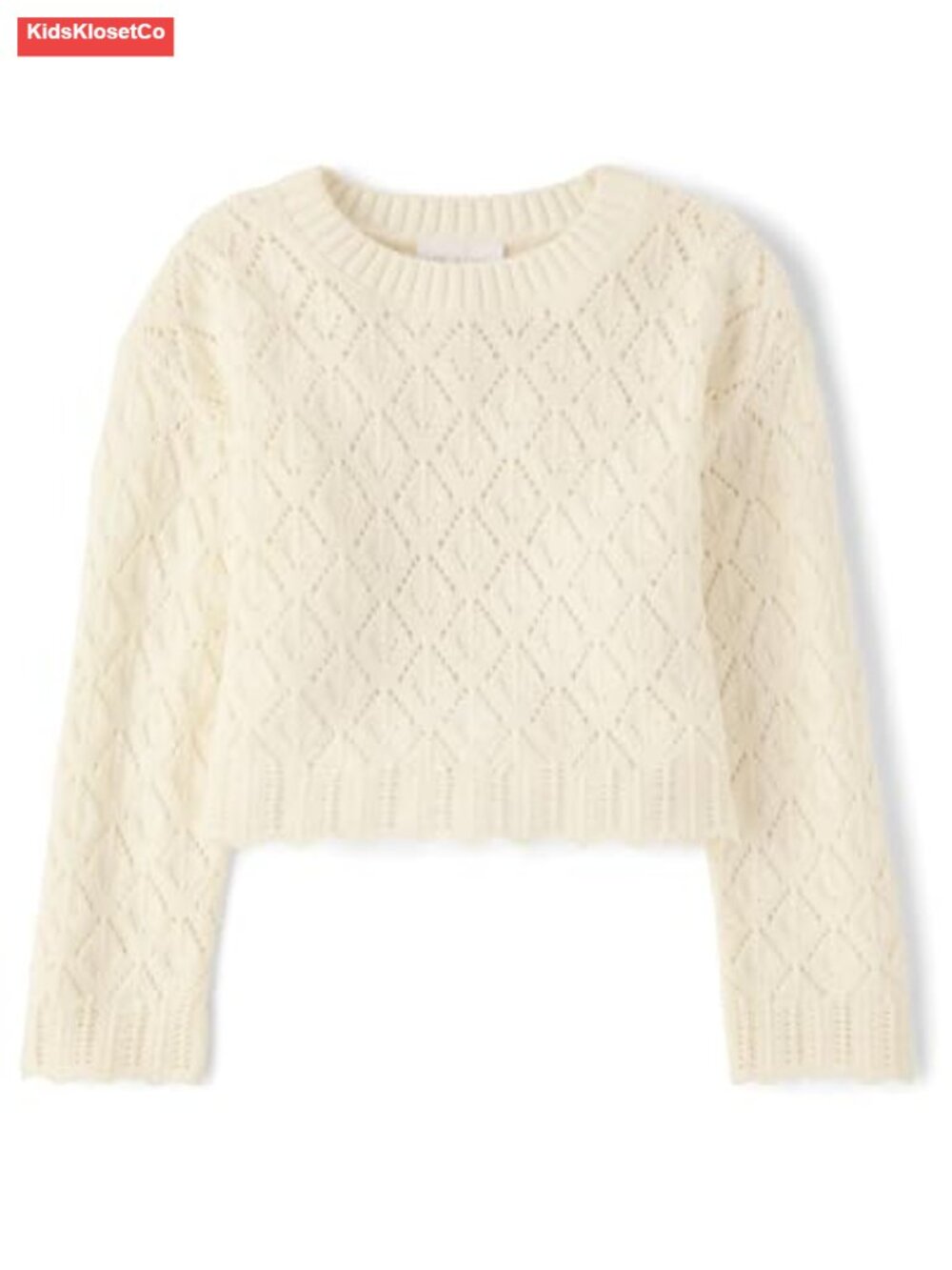 Girls Long Sleeve Crew Neck Pullover Sweater – Cotton/Acrylic